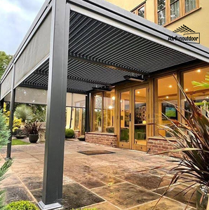 Kits de système de pergola bioclimatique extérieure <span class=keywords><strong>en</strong></span> aluminium avec toit imperméable et système de lames orientables pour jardin, pavillon, gazebo, pergola, pavillon - Product Image 2