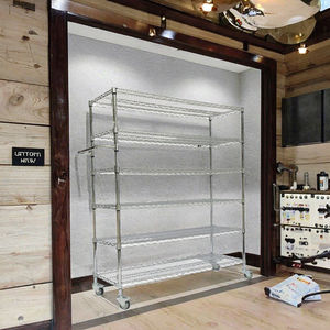 Estante de alambre de almacenamiento de metal resistente, estante de sala de estar con cromado y ruedas de estante ajustables para uso en el hogar - Product Image 3