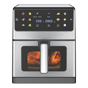 Nueva freidora de aire eléctrica digital visible de acero inoxidable de 8L con cesta desmontable, freidoras de aire de calefacción dual arriba y abajo - Product Image 2