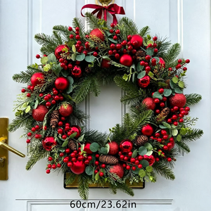 LINGKAI Mixed Style in Stock Christmas Wreath Multiple Designs <b>Xmas</b> Front Door Wreath Holiday Home <b>Decor</b> Fast Shipment - Product Image 4