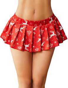 Digital Printing Casual Denim A-Line Women's <b>Mini</b> <b>Skirt</b> <b>Sexy</b> Role Play Pleated Ruffle Lingerie Schoolgirl Breathable - Product Image 6