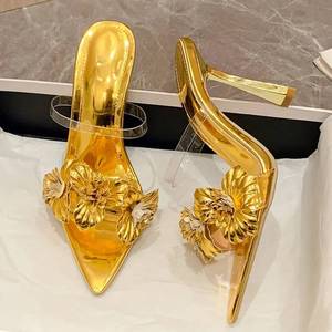 Flower Roman Gladiator Sexy Pearl Sandals Women Summer High Heels Sandalias Para Mulher - Product Image 1