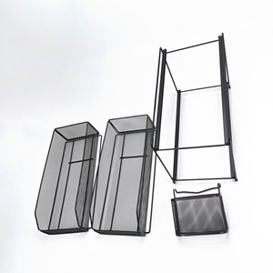 Cesta de almacenamiento de 2 niveles con soporte para el hogar, organizador de cajón deslizante, <span class=keywords><strong>Mini</strong></span> cesta colgante, color negro mate - Product Image 5