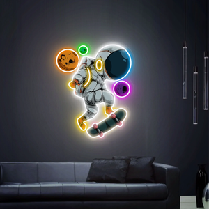 Tùy chỉnh cửa hàng trang trí tường tùy chỉnh Neon dấu hiệu với in Phi Hành Gia phim hoạt hình ánh sáng lên dấu hiệu cho tường phụ kiện chiếu sáng - Product Image 4