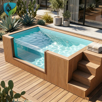 Piscine Spa Infinie pour Plongeon à Froid, Piscine Extérieure pour Adultes et Familles, Piscine Hors Sol pour Jardin, Fabricant de Spas
