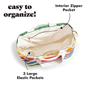 Bolso extragrande de fin de semana para mujer All the Things, bolso grande para la noche, bolso de mano para Hospital, bolso de lona con cremallera de arcoíris colorido - Product Image 3