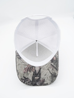 Casquette sportive à 5 panneaux en camouflage et léopard avec logo personnalisé découpé au laser, imperméable, avec cordon, casquette en nylon de haute qualité