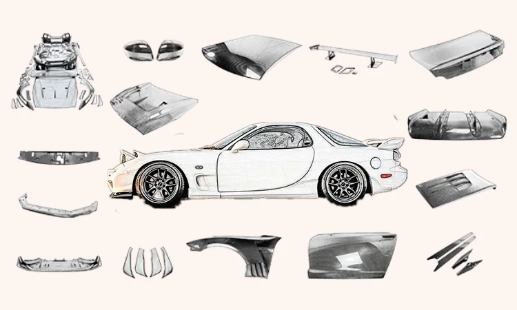 Rx7 Fc3S Foresightルーフスポイラーグラスファイバー用| Alibaba.com