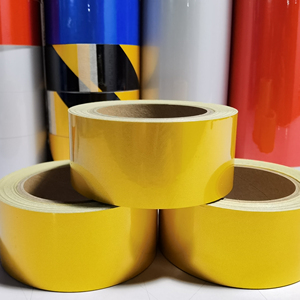 5cm * 25m Băng cảnh báo phản chiếu màu đỏ trắng vàng đen twillreflective Băng giấy an toàn nhãn dán trên sàn phản chiếu - Product Image 2
