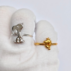 Fijne Sieraden Ringen Schattige Snoopy Verwarde Vogel Ring Verjaardagscadeau Cartoon Veelzijdige Mode Sieraden Ringen - Product Image 3