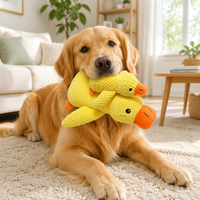 Jouet pour chien en peluche canard jaune qui couine, jouet apaisant pour animaux de compagnie, jouet à mâcher pour nettoyer les dents, pour chiens de petite et moyenne taille