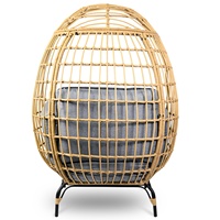Silla de mimbre para interiores y exteriores, sofá de mimbre de lujo para Patio, duradero, con relleno suave, venta al por mayor