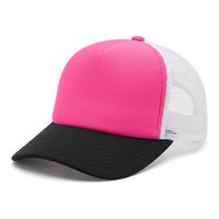 Casquette Trucker Y2K Esthétique Personnalisée X&K, Profil Haut, Avant en Mousse, Couleurs Néon Bicolores, Motif Imprimé en Relief, Respirante et Performante