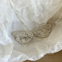 CHUJIAN Vente en gros de pinces à cheveux de luxe en acétate avec strass en forme d'ailes, barrettes latérales en cristal, petites pinces à bec de canard antidérapantes pour filles