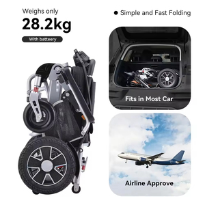 Silla de ruedas eléctrica de 4 ruedas de aluminio ligero, silla de ruedas motorizada para discapacitados reclinable inalámbrica suministrada directamente de fábrica - Product Image 6