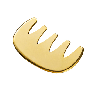 Etichetta Laser personalizzata rame Gua Sha strumento per massaggiatore punto di digitopressione apparecchio per raschiare pettine per massaggio del cuoio capelluto in ottone - Product Image 2