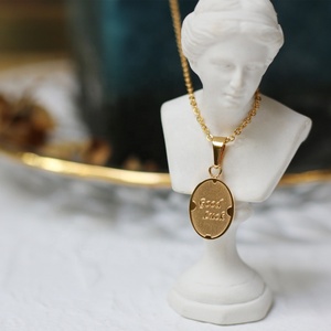 MICCI-Colgante de moneda de acero inoxidable chapado en oro para mujer, joyería de deseos de buena suerte, resistente al agua, venta al por mayor - Product Image 3
