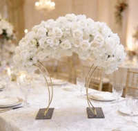 Boule de fleurs blanches avec roses et orchidées artificielles grandes boules de fleurs de mariage en soie pour la décoration de centres de table d'arrangement