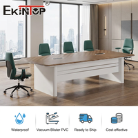 Bureau de direction moderne Ekintop de 1,8 m, imperméable, table de patron de luxe avec surface en PVC sans joint pour poste de travail de manager
