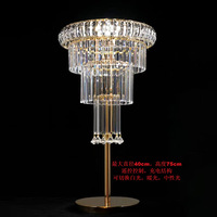 Décoration de mariage, centre de table doré et argenté avec porte-bougie lumineux, support à fleurs en métal et cristal, centre de table pour fête de mariage