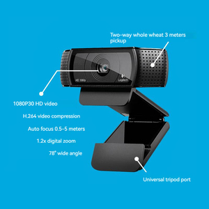 Cámara Web Empresarial Logitech C920e 1080p con Autoenfoque, Micrófono Dual y Corrección Automática de Luz para Videoconferencias <span class=keywords><strong>en</strong></span> Laptop y Escritorio - Product Image 5