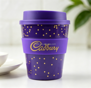 Gobelet à café écologique en plastique de 12 oz avec couvercle à vis gris - Product Image 3