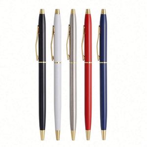 Ys89 Logo Printed 7 Color Twist Metal Slim Signing Rotation Corporate Business Activity Gift Ballpoint <b>Pen</b> Custom Gifts - Product Image 1