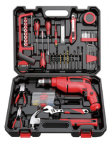 Ensemble d'outils électriques 55-98 pièces avec batterie FY-6019-22, perceuse sans fil, kit d'outils ménagers avec étui pour réparation à domicile et bricolage