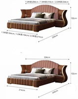 Neues Design Italienisch Neueste Luxus Schlafzimmer möbel High End Leder Doppelbett Großes Kopfteil Luxus Modernes Kingsize-Bett