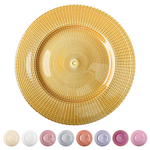 Assiettes de présentation <span class=keywords><strong>en</strong></span> verre opale or et argent, bord doré, couleur personnalisée, formes multiples, texture design pour mariage - Vente <span class=keywords><strong>en</strong></span> gros à prix réduit - Product Image 1