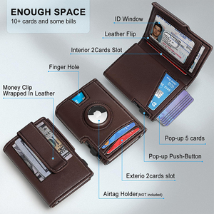 Portefeuille homme en cuir PU avec blocage RFID, <span class=keywords><strong>porte</strong></span>-cartes <span class=keywords><strong>pop</strong></span>-up, fin, en aluminium, avec pince à billets métallique – Grande Vente - Product Image 2