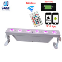 Kit d'éclairage de scène multifonctionnel 6x18W RGBWAUV sans fil DMX LED DJ sur batterie pour éclairage de fond de scène de mariage