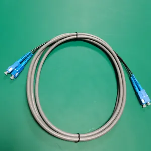 Ibra-cable de parche ptica SC de 6mm, puente con capa protectora de doble núcleo, cable de parche umper de plástico, fibra dual de plástico
