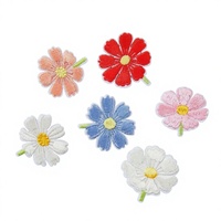30 pièces de patchs brodés en coton thermocollants, motifs marguerites colorées, pour appliques DIY à coudre sur vêtements, vestes, jeans, pantalons, robes