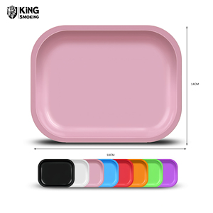 Nhà Máy Bán Buôn Biểu Tượng Tùy Chỉnh Hút Kim Loại Cán Khay Màu Rắn Phục Vụ Khay Trống Thảo Mộc Thuốc Lá Khói Tin Cán Khay - Product Image 5