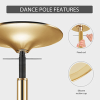 Stripper profesional 360 para fiesta, palo de baile giratorio portátil, extraíble, de acero, dorado