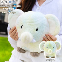 Animaux en peluche personnalisé tissu en peluche dégradé irisé 10cm 20cm jouet d'éléphant jouets d'animaux colorés en peluche sur mesure