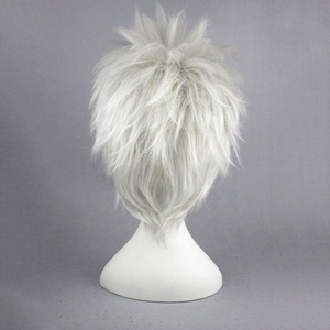 Alta qualità 35cm breve dritto argento <span class=keywords><strong>Hatake</strong></span> <span class=keywords><strong>Kakashi</strong></span> parrucca Anime Pelucas Cosplay parrucche sintetiche per capelli resistenti al calore - Product Image 5