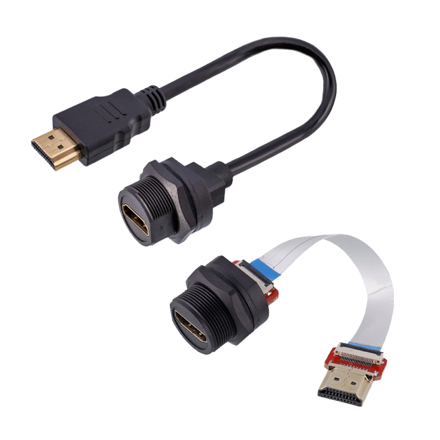 STA E13 HD 4K 60HZ Waterproof IP67 12V Brass Automotive Panel Mount Socket Aviation Plug Multimedia Interface Connector