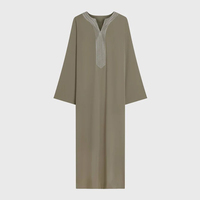 Robe Maxi Musulmane Personnalisée pour Femmes Couleur Unie Ramadan EID Abaya Vêtements Islamiques Robe Modeste