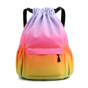 Waterproof Gradient Drawstring Bag Sports Basketball Backpack Promotional Drawstring Sportpacks Custom