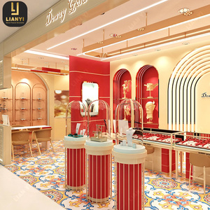 LY Jewelry Gold Boutique Joyería Accesorio de tienda de joyería Escaparate de exhibición de vidrio templado - Product Image 1