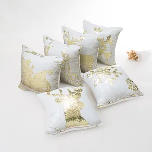 <span class=keywords><strong>Housse</strong></span> <span class=keywords><strong>de</strong></span> <span class=keywords><strong>coussin</strong></span> à paillettes, taie d'oreiller <span class=keywords><strong>de</strong></span> luxe, décoration <span class=keywords><strong>de</strong></span> la maison, couleur or, <span class=keywords><strong>motif</strong></span> <span class=keywords><strong>de</strong></span> <span class=keywords><strong>cerf</strong></span>, noël, 45x45cm, 1 pièce - Product Image 1