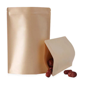 Bolsa de papel Kraft autosuficiente para té, nueces, embalaje de alimentos, diseño de ventana abierta con característica de impresión de huecograbado de materiales reciclados - Product Image 5