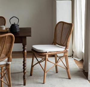 Chaise de salle à manger en <span class=keywords><strong>rotin</strong></span> PE de haute qualité, <span class=keywords><strong>fauteuil</strong></span> <span class=keywords><strong>vintage</strong></span> tressé pour l'intérieur et l'extérieur, pour jardin et terrasse - Product Image 5