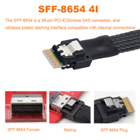 Kualitas Terbaik Pengiriman Cepat Grosir Pabrik Kabel Koneksi Data Server MCIO 8i ke SFF-8654 8i 74-Pin untuk Komputer