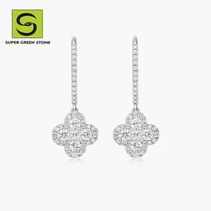 SuperGS SGSE090 suudi altın moda özel toptan Lot şekilli en güzel çember zincir asılı çiçek tasarım küpe