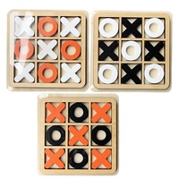 Jeu de Tic Tac Toe en bambou et bois personnalisé avec logo ECO 2024, portable, pour enfants et adultes, cadeau promotionnel