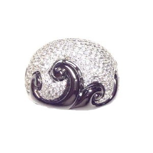 HongKong Custom Design Fast Delivery 18k White Gold Rhodium Black Natural Diamond Hyperbole Cocktail Fancy Rings for Wife Gift - Product Image 1