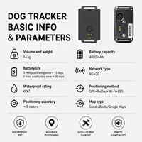 Traceur GPS étanche 4G+2G en ABS avec géofencing pour chiens de chasse : Traceur GPS intelligent pour animaux de compagnie (vente en gros)